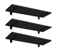 EUGAD Estantería de Pared, Juego de 3 Baldas Flotantes, Estante de Exhibición Colgante para Salón, Cocina, Habitación, Pasillo, 60x20x7 cm, Carga MAX. 15 kg/Estante, MDF, Negro