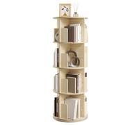 EUGAD Estanteria Giratoria, Libreria de 4 Niveles, Estanteria de Libros de 16 Comportamientos, Estante Almecenaje para Oficina, Salón, Habitación Infantil y Estudio, Roble Claro
