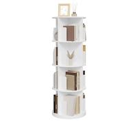 EUGAD Estanteria Giratoria, Libreria de 4 Niveles, Estanteria de Libros de 16 Comportamientos, Estante Almecenaje para Oficina, Salón, Habitación Infantil y Estudio, Blanco