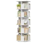 EUGAD Estantería para Libros, Libreria Giratoria 5 Niveles, Estantería Alta de Pie, Libreria Madera de Estudio y Biblioteca, Blanco