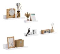 EUGAD Estanteria Pared Modernos Set de 5, Estantes Flotantes de MDF para Cocina, Baño, Repisa para Fotos para Sala de Estar, Dormitorio, Pasillo con Diseño Anti-Caída, Blanco, 5 Tamaños