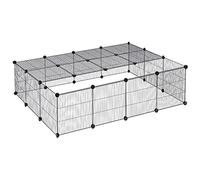 EUGAD Jaula para Animales Pequeños, 22 Paneles Valla Metálica Modulare, DIY Recinto con Rejilla para Conejos, Recinto de Metálica para Animales Pequeños, Conejera Interior 147x111x37 cm