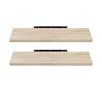 EUGAD Juego de 2 Estante Flotante de Pared Retro Estantería de Pared Madera Colgar Libro CD para Salon Dormitorio 100cm Roble Dorado 0118QJ-2