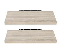 EUGAD Juego de 2 Estante Flotante de Pared Retro Estantería de Pared Madera Colgar Libro CD para Salon Dormitorio 60cm Roble Claro 0051QJ-2