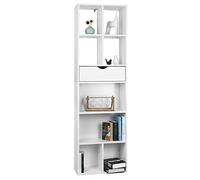 EUGAD Libreria Blanca con Cajón y Cubos Abiertos, 50x24x168 cm
