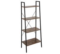 EUGAD Librería Industrial con 4 Nivele Estantería Almacenaje Independiente para Libros Plantas Estantería Metálica con Madera para Salón Cocina Dormitorio 60x35x148cm Vintage 0007ZWJ