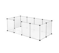 EUGAD Parque para Mascotas, Valla Modulare para Animales Pequeños | 45x35cm 12 Paneles Plástico, con Puerta, Transparente DIY Recinto Interior para Conejos,Jaula para Mascotas Hámster