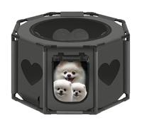 EUGAD Parque para Perros 77,5x77,5x44,5cm, Corralito para Perros con Techo Transpirable, Parque Octogonal para Mascotas, Parque para Gatos, Tienda Plegable para Conejos y Gatos, 0055WL