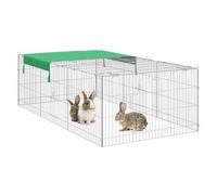EUGAD Recinto Exterior Rígido, Jaula Recinto con protección Solar | 216x116x65 cm, gran Valla Metálica, Jaula para Animales Pequeños, en Jardín Patio Exterior