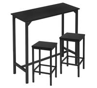 EUGAD Set Mesa de Bar y 2 uds. Taburete de Bar Muebles Cocina Silla de Comedor para Salon Cocina Mesa 100x40x100 cm Estructura de Metal, Juego de 2X Taburetes Bar, Negro