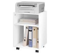 EUGAD Soporte para Impresora, Estantería Movil para Impresora con 2 Compartimentos, Mesa Auxiliar Ruedas con Frenos, 40x35x55 cm, Armario de Oficina Casa Salón, Blanco, 0008CTG