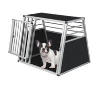 EUGAD Transportin de Aluminio para Perro Grande, Jaula para Perros Gatos con Puerta y Cerradura, Jaula Transporte de Viaje para Mascotas, Transportin Perro Coche Robusto- 80x65x65 cm