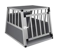 EUGAD Transportin Perro Coche, Transportin Aluminio para Perro Gatos | 54x69x51cm, Jaula para Perros con Puerta y Cerradura, Robusto Transportin, Fácil Limpiar, Jaula Perros Mediano, Gris