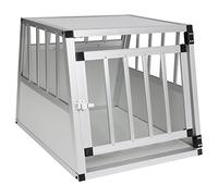 EUGAD Transportin Perro Coche, Transportin Aluminio para Perro Gatos | 54x69x51cm, Jaula para Perros con Puerta y Cerradura, Robusto Transportin, Fácil Limpiar, Jaula Perros Mediano, Plata