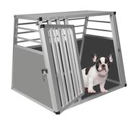 EUGAD Transportin Perro Coche,Transportin Aluminio para Perro Grande | 80x65x65cm, con Puerta y Cerradura, Jaula Transporte de Viaje para Mascotas, RobustoTransportin Perro Coche, Gris