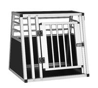 EUGAD Transportin Perro Coche, Transportin para Perro de Aluminio | para Perros Pequeños 60x50x55cm, Robusto Jaula Perro, Caja de Transporte para Perros Jaula de Transporte para Coche