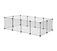 EUGAD Valla Metálica para Mascotas, Jaula Modular de Malla Metálica para Animales Pequeños, Parque DIY con 12 Paneles (35x35cm/panel), para Conejo, Cachorro, Gatito, 145x75x35cm