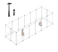EUGAD Valla para Mascotas, Parque para Animales Pequeños Jaula Modular de Plástico para Conejos, Hamster, Cobayas, Recinto Interior con 16 Paneles (50x70cm/panel) 302 x 72 x 102 cm