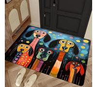 EUgangdiude Alfombra Terciopelo Cristalino Vintage Baño Absorbente Resistente Suciedad Pad Pie Entrada Antideslizante Patrón Animal Alfombra Puerta