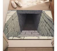 EUgangdiude Alfombra Terciopelo Cristalino Visual 3D Absorbente Antideslizante Ilusión Divertida Alfombra Pie Puerta Baño