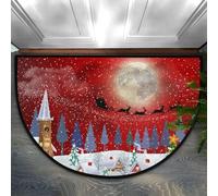 EUgangdiude Felpudos navideños Felpudo de Tierra de diatomeas Felpudo semicircular de Bienvenida para la decoración del hogar Alfombra Antideslizante para el baño