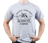 EUGINE DREAM Schrute Farms Scranton Pennsylvania The Office TV Series Shirt Camiseta para Hombre Gris S