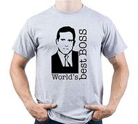 EUGINE DREAM Worlds Best Boss The Office Gift Camiseta para Hombre Gris XXL