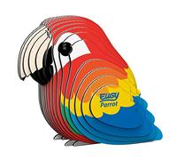 EUGY 650023 Puzle de animales de loro 3D para niños y adultos para montar, figura de animal DIY, juego de manualidades a partir de 6 años, Parrot Colors