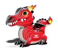EUGY 085 Dragón Rojo. Eco-Friendly 3D Paper Puzzle Fantasy