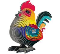 EUGY Coq - Puzzle 3D Nº 133 - Juguete creativo de cartón reciclado, para niños desde 6 años y adultos hasta 99 años - Puzzle educativo y ecológico