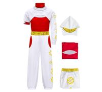Euholute Zombies - Disfraz de animadora de vampiro Nova para niñas, disfraz de Víctor Addison Wells, abrigo con capucha, uniforme de Halloween (rojo y blanco, talla XL)