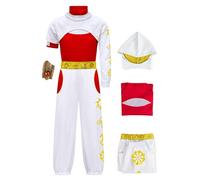 Euholute Zombies - Disfraz de animadora de vampiro Nova para niñas, disfraz de Víctor Addison Wells, abrigo con capucha, uniforme para Halloween (rojo y blanco, talla XXL)