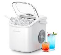 EUHOMY Máquina de cubitos de hielo de acero inoxidable, 24 cubitos de hielo en 13 minutos, 24 kg/24 h, máquina de hielo autolimpiable de 3,2 L con pala de hielo y cesta Blanca Rota
