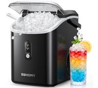 EUHOMY Máquina de hielo en pepitas, 15 kg/24 h, fabricación en 6 minutos, limpieza automática, 120 W, máquina de hielo de sobremesa, sensor infrarrojo, negra