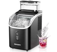 EUHOMY Máquina de hielo para encimera, 15 kg, máquina de hielo de 2 litros, 16 cubitos de hielo en 13 min, máquina de hielo autolimpiable para el hogar, cocina, oficina, color negro