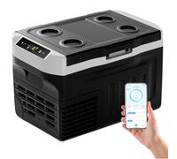 EUHOMY Refrigerador compresor, 21 litros, -20°C ~ 20 °C, Nevera para Coche de 12 V, congelador portátil de 12/24 V CC 220-240 V CA, con Control de Aplicaciones para Camping, Viajes, Camiones, hogar