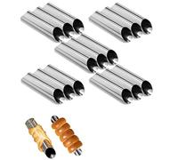 EUICAE Tubos de cannoli, 12,7 cm, grandes, de acero inoxidable, antiadherentes, cuerno de crema, moldes de pastelería danesa para croissant, rollo de crema, paquete de 15