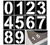 EUIEUT 10 PCS Plantillas de Números Grandes 26 cm, Placa de Números de Plástico Reutilizables del 0 al 9, Plantillas de Numeros para Pintar Individuales, para Marcar Plazas de Garaje Escritura DIY