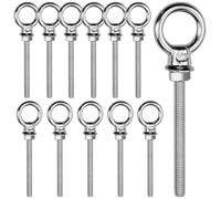 EUIEUT 12 pernos de ojo Golfari M6 x 60 mm de acero inoxidable 304, resistentes y anticorrosión, ganchos de tornillo multiusos, ideales para fijaciones seguras y duraderas