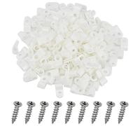 EUIEUT 150PCS Clips para Cables, Abrazadera Cable Electrico de Tipo R con 150 Tornillos, Clip para Sujetar Cables de Nailon, Grapas Cable Pared para Gestión de Cables (Ø 6 mm, Blanco)