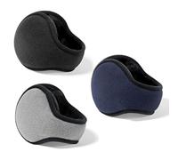 EUIEUT 3PCS Orejeras Frío para Hombre y Mujer, Orejeras Plegables Resistentes al Viento y Cálidas para Deportes al Aire Libre (Negro, Gris y Azul)