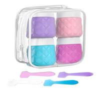 EUIEUT 4PCS Tarros de Crema, Envases para Cosmetica 30ml de Silicona con 4 Espátulas, Multicolores Botes para Cremas Cosmeticas con Bolsa Transparente y Sellado Tapa Para Crema Cosmético Loción
