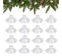 EUIEUT 60PCS Ventosas para Luces Ø30mm, Ventosas para Cristal Transparente PVC, Ventosas para Guirnaldas Luces con Ranura para Colgar Decoración Navidad, Ventosa para Cadena de Luces para Ventana