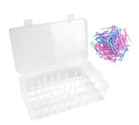 EUIEUT Bobinas de hilo de bordar caja para hilo de coser con 42 rejillas, caja de bobinas de costura transparente de plástico, caja porta hilo para bordar vacía para guardar las bobinas de hilo de