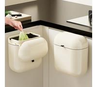 EUIEUT Cubo de Basura Colgante 12 Litros, Bote de Basura Colgante con Tapa, Cubo de Basura Montado Pared, Cubos de Basura para la Cocina para Puerta de Armario de Cocina Baño Oficina y Dormitorio