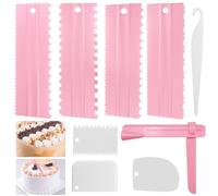 EUIEUT Juego de 9 raspadores para tartas, ideales para nivelar los bordes de las tartas, con un nivel ajustable para mantequilla y crema, perfectos para crear elaboraciones creativas y precisas.