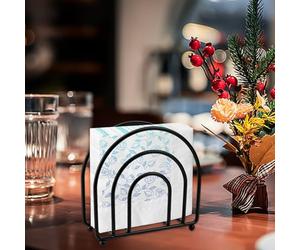 EUIEUT Servilletero Vertical de Mesa, Porta Servilletas Individual de Metal, Soporte para Servilletas con Diseño de Arco, Servilletero Metalico Moderno para Restaurante Hotel Cafetería Cocina