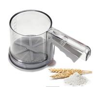 EUIOOVM Esparcidor de azúcar en polvo de acero inoxidable con colador doble, 3 tazas de colador de harina, almendras en polvo y azúcar en polvo