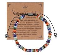 EUIOOVM Pulsera de 7 chakras con piedras preciosas auténticas, piedras naturales, piedras chakras, pulsera de perlas, terapia de energía, para hombre y mujer