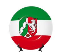 EUIYCBA Bandeja de impresión de la bandera de Renania del Norte Westfalia en porcelana de hueso de alta calidad para decoración de habitaciones